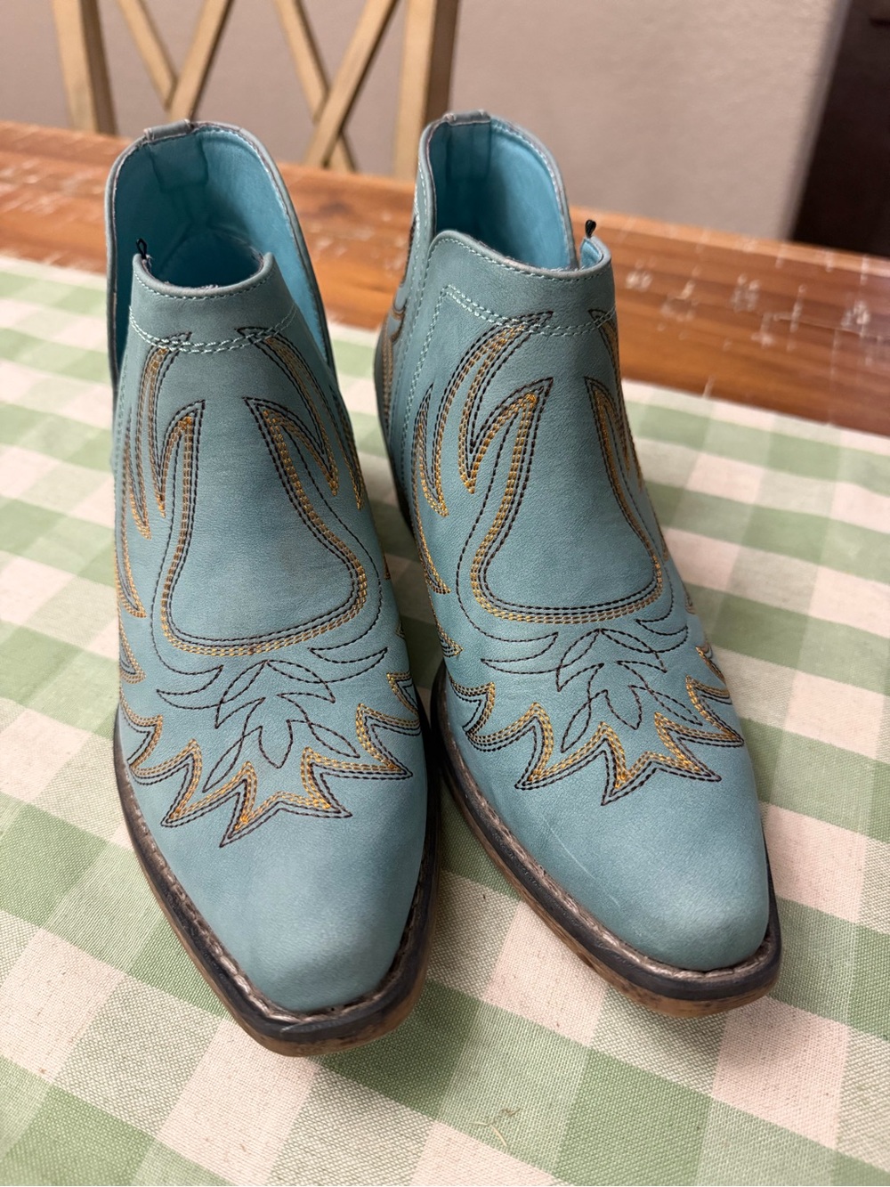 Roper Turquoise Western Embroidered Ankle Booties - Women